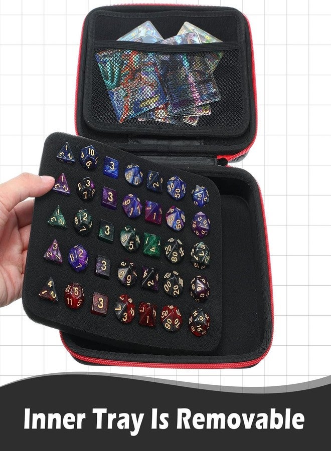 VERTUS® Dice Case with Removable Slotted Tray for Game Dice Storage and Carrying, Compatible with DND Role Playing and Other Table Games, Holds up to 70 Dices/10 Sets (Black) - Image 4
